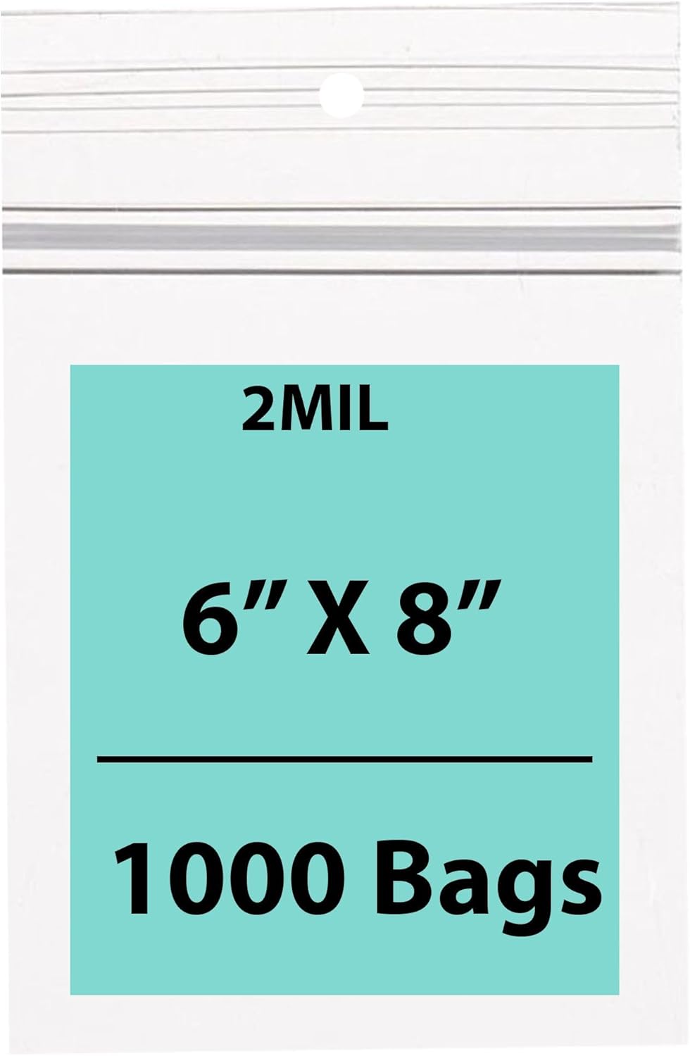 BAG ZIP CLEAR 2ML 6X8 1000CT RD PLST