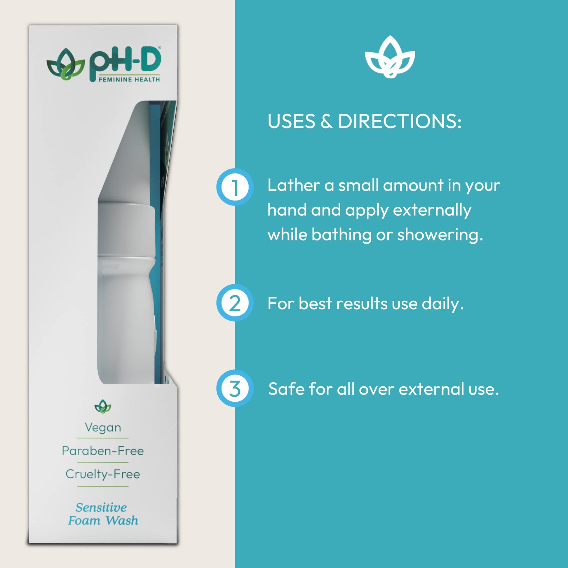 PH-D FEMININE HEALTH FOAM WASH,BORIC ACID