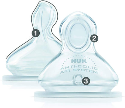 NUK Smooth Flow Anti-Colic Nipples - Size 2, 2 Pack