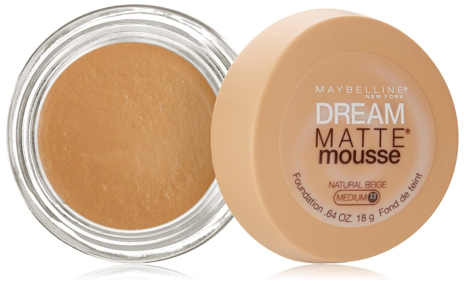MAYBELLINE New York Dream Matte Mousse Foundation Makeup, Nude, 0.64 oz