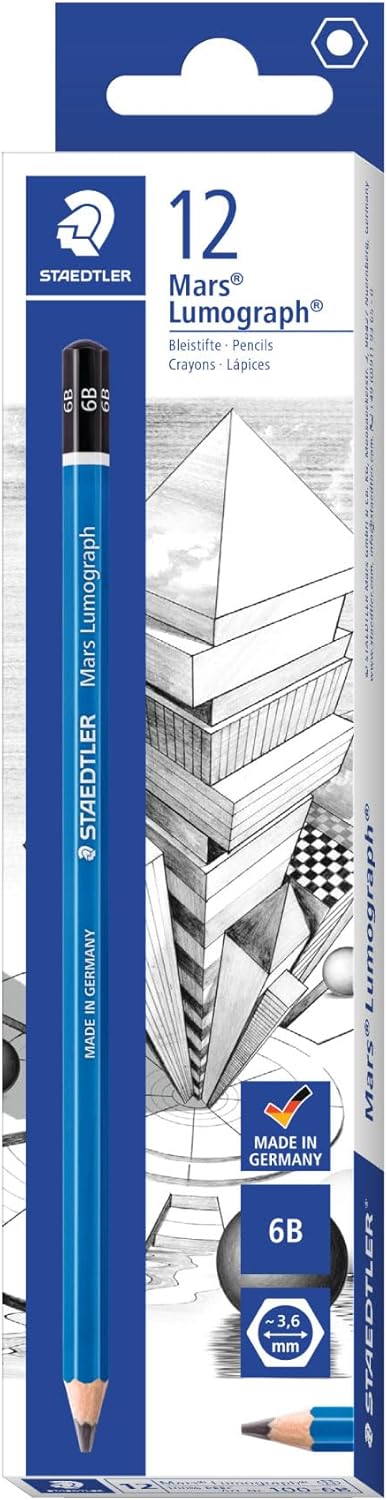 Staedtler Lumograph 100-B Drawing Pencil B, 12 Count