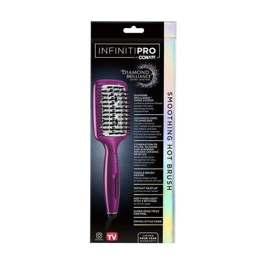 CONAIR Super Smoothing Mini Ceramic Hair Straightening Brush - Pink
