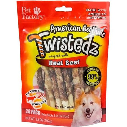 Paws Happy Life Combo Wrap Beefhide Twist Sticks With Chicken Meat Wrap