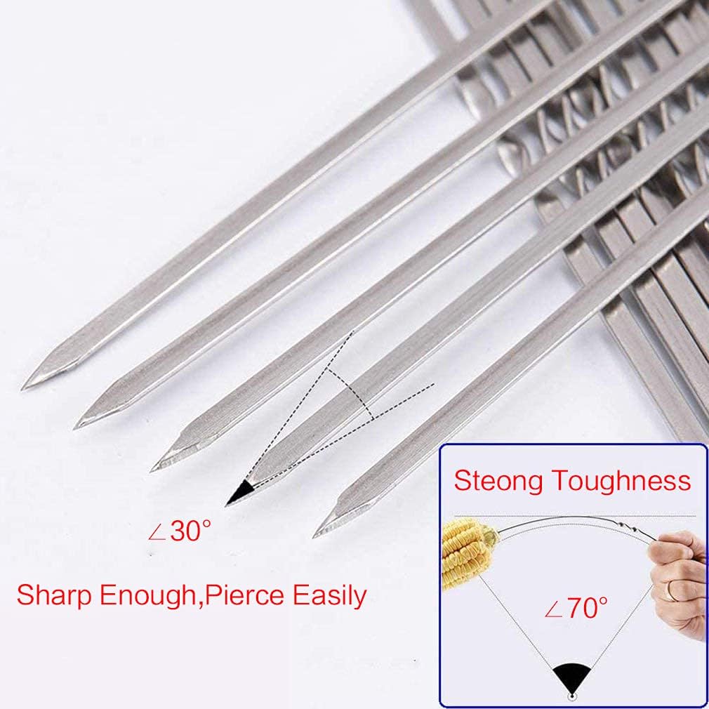 SKEWERS FLAT METAL 12" 4CT