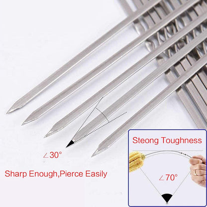 SKEWERS FLAT METAL 12" 4CT