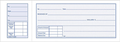 Adams Money Receipt Book With Stub, 50 Sheets
