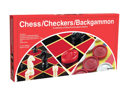 Chess/Checkers/Backgammon - a Collection of Three Favorite Game Classics