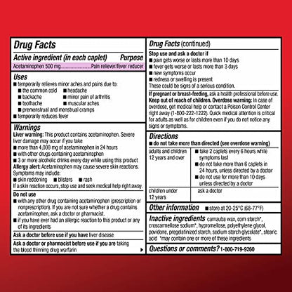 HEALTH STAR ACETAMINOPH 500MG E/S TAB 50