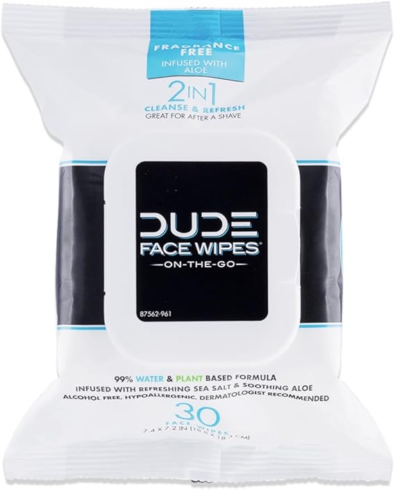 DUDE WIPES FACE WIPES,FRAGRANCE FREE