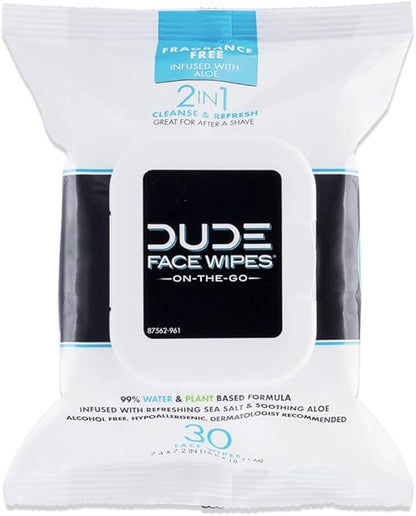 DUDE WIPES FACE WIPES,FRAGRANCE FREE