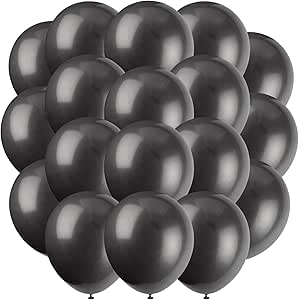 JET BLACK BALLOONS 9IN 20CT