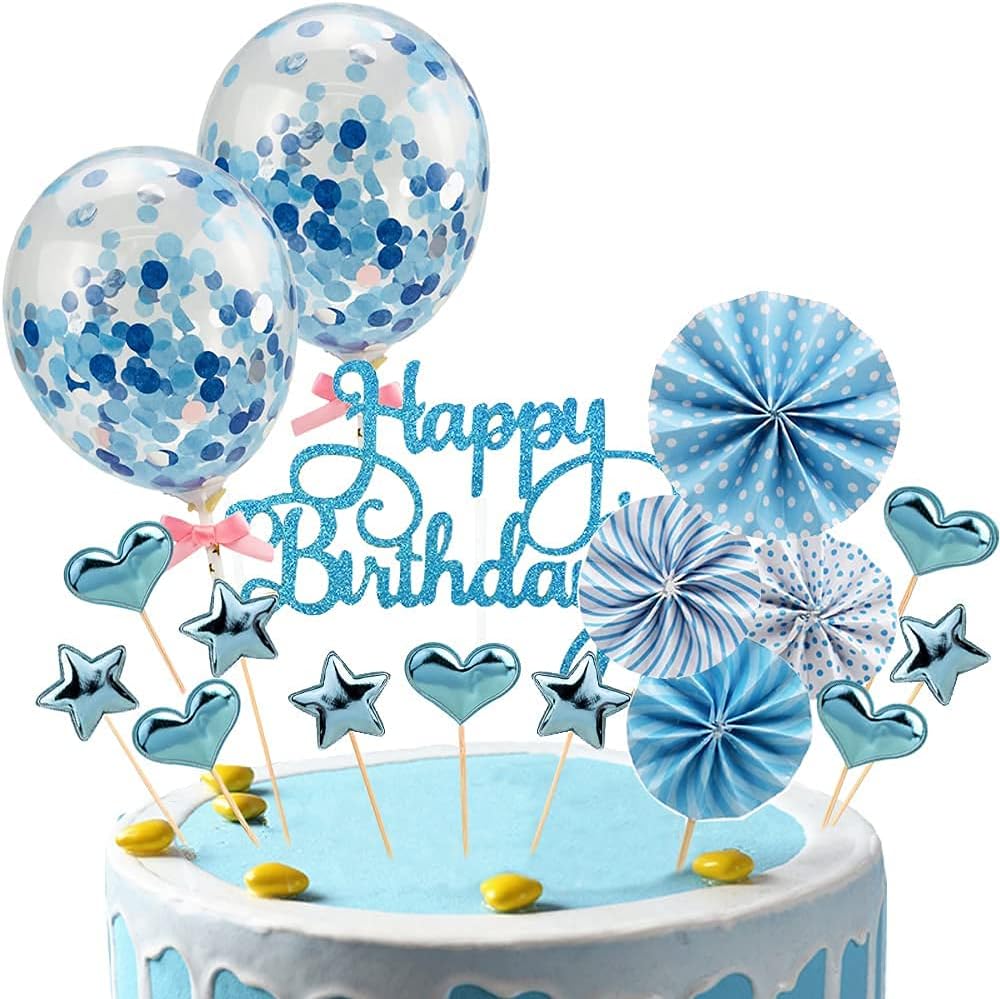RAINBW CAK TOPR W/12 BDAY CNDL