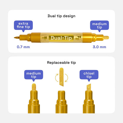 ArtSkills Classic Dual-Color Chisel Tip Project Markers, 4 count