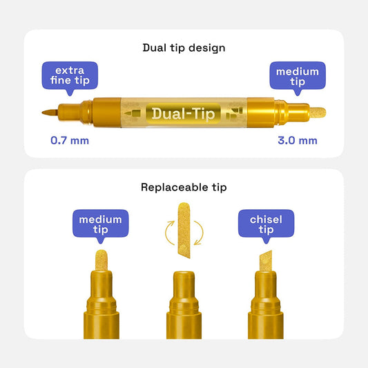 ArtSkills Classic Dual-Color Chisel Tip Project Markers, 4 count