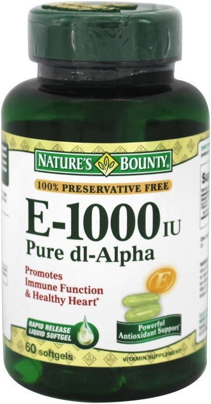 VIT E 1000IU DL-ALPHA SG 60CT NAT BOUNTY