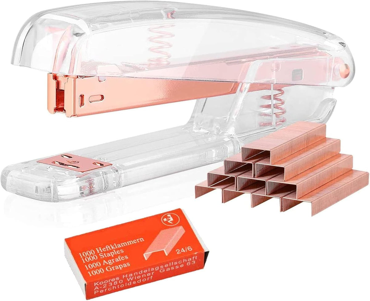 Swingline Compact Clear Acrylic + Gold Stapler