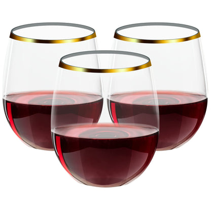 SENSATIONS 12 oz Plastic Wine Glasses, 4 count
