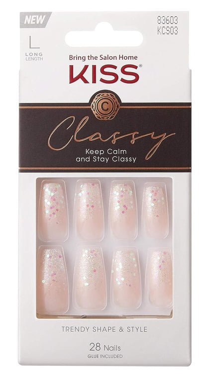 Kiss Classy Nails 28 Count Long Length Pink