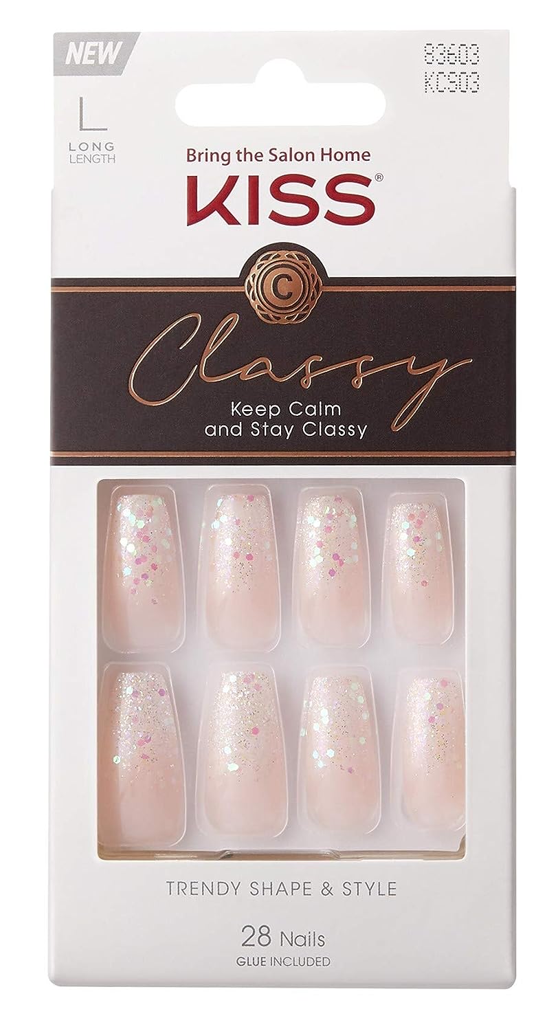 Kiss Classy Nails 28 Count Long Length Sparkles