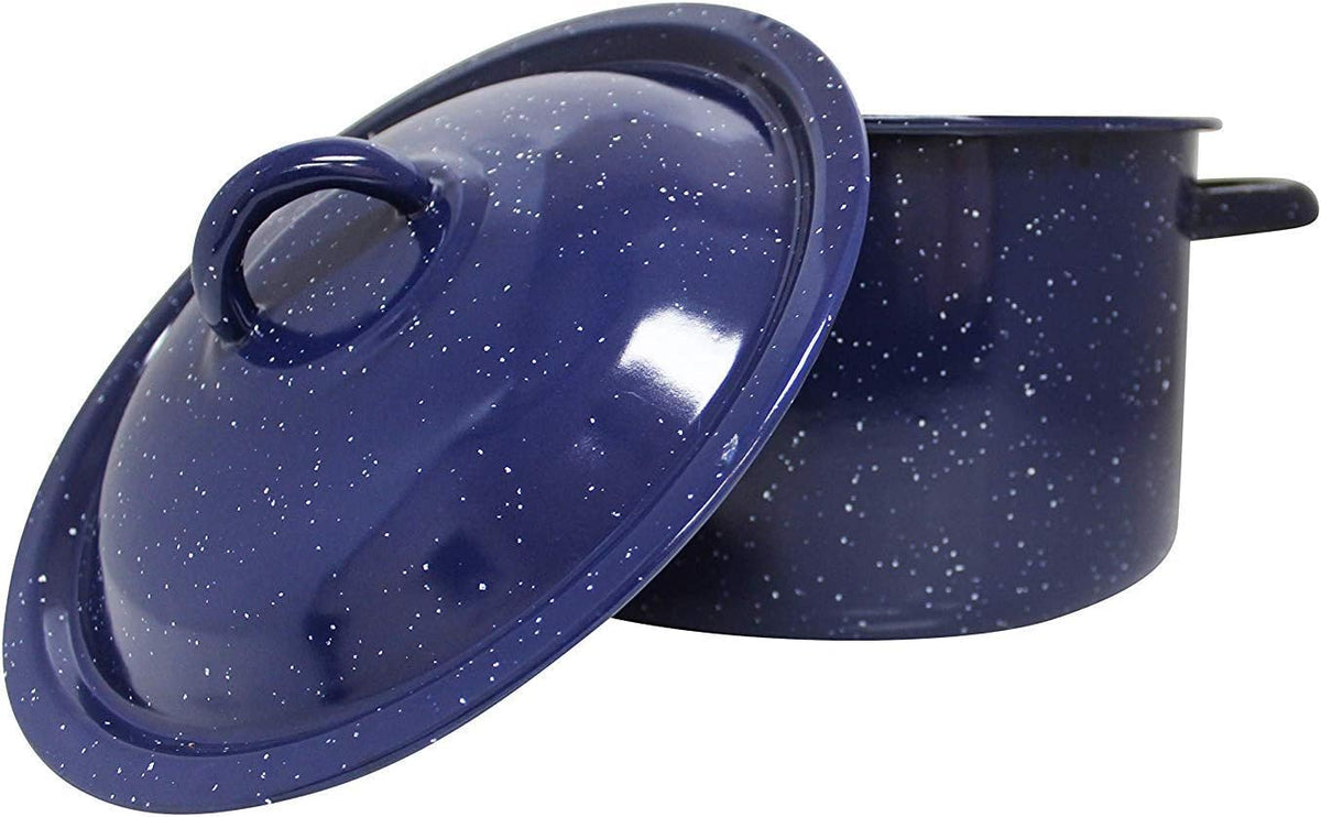 Imusa Blue Enamel Stock Pot with Lid, 12 Quart