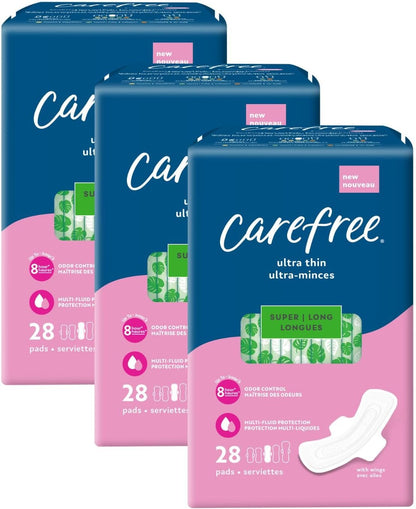 CAREFREE ULTR THN SUP LNG WNG PAD 3X28CT
