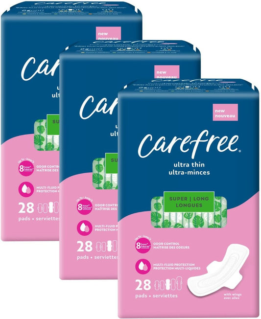 CAREFREE ULTR THN SUP LNG WNG PAD 3X28CT
