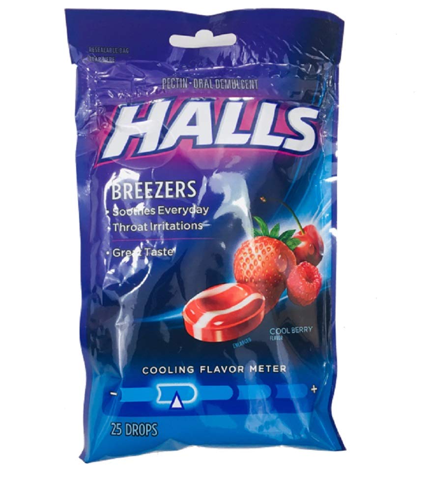 HALLS BREEZERS BAG S/F COOL BERRY 20CT