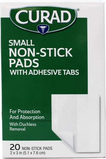 CURAD PAD NON-STICK W/ADH TAB 2"X3" 20CT