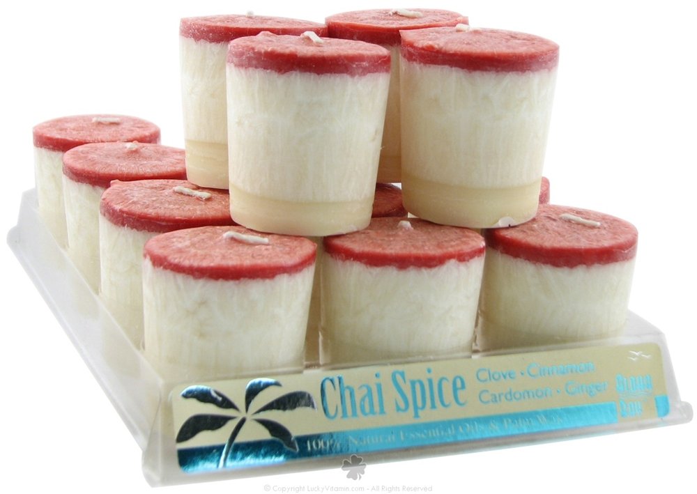 ALOHA BAY VOTIVE,ECOPALM,CHAI SPICE
