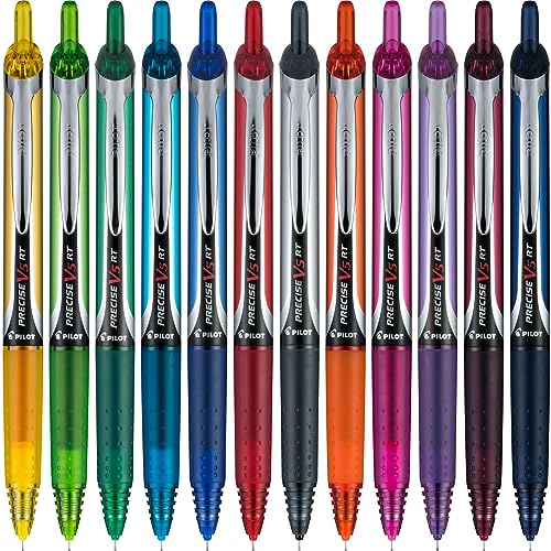Pilot Precise V5 RT Retractable Rolling Ball Pen, Extra Fine Point (0.5mm), Blue, 2 Count