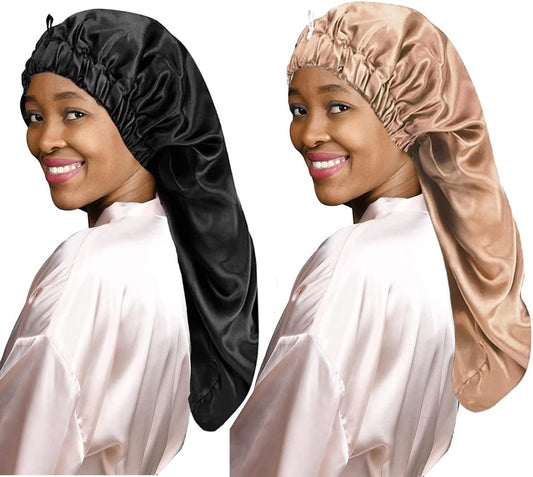 DONNA SATIN SLEEP CAP BLACK  SK