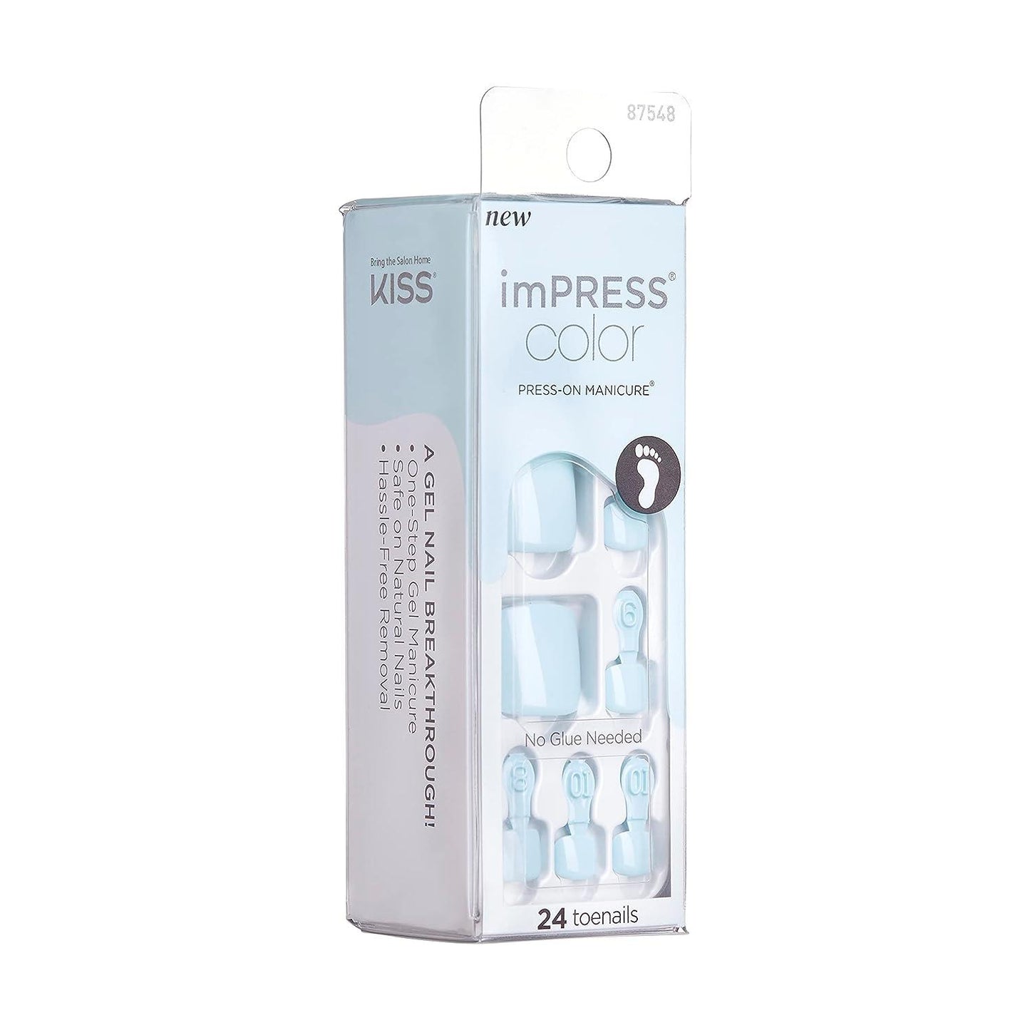 KISS imPRESS Color Press-On Fake Nails, Squoval Shaped - All Black