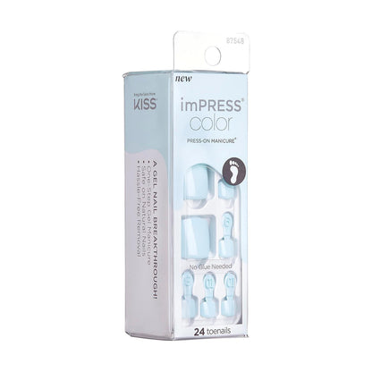 KISS imPRESS Color Press-On Fake Nails, Squoval Shaped - All Black