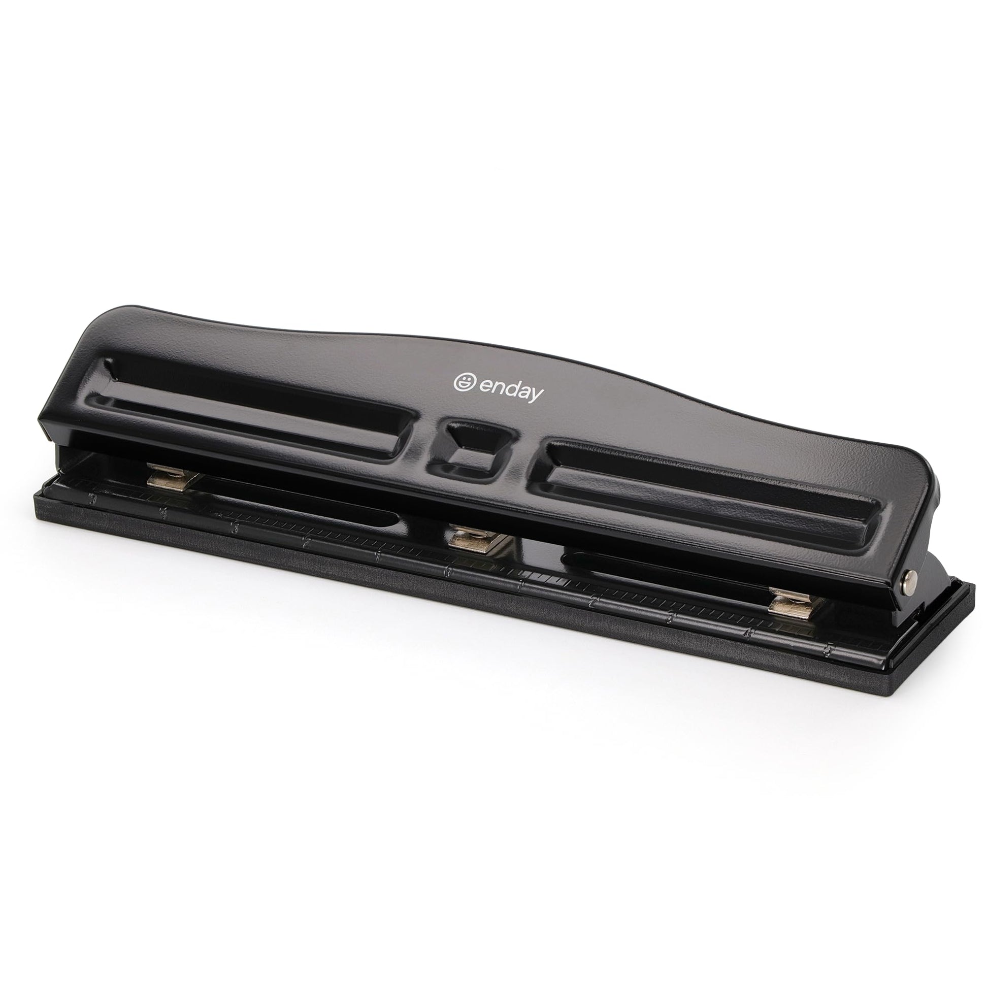 CLi Fixed Three-Hole Paper Punch - Black