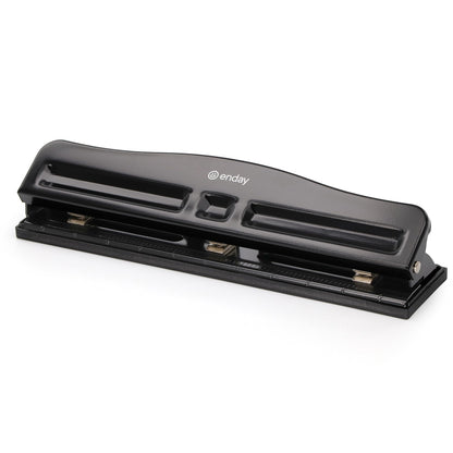 CLi Fixed Three-Hole Paper Punch - Black