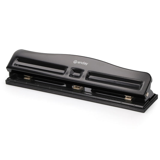 CLi Fixed Three-Hole Paper Punch - Black