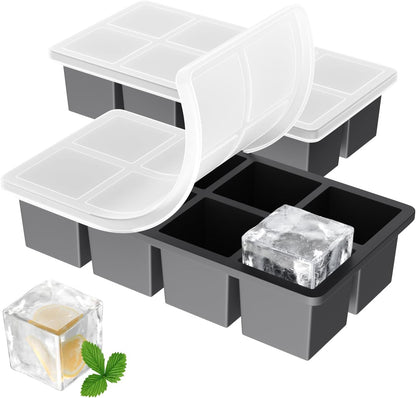 barY3 Gray Silicone Ice Tray, 2 cubes - Large Spheres