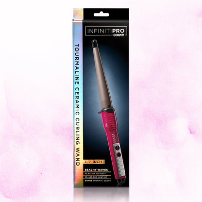 CONAIR InfinitiPro Tourmaline Ceramic Curling Wand, 1"