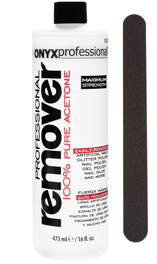 ONYX Professional 100% Acetone Nail Polish Remover, 16 oz
