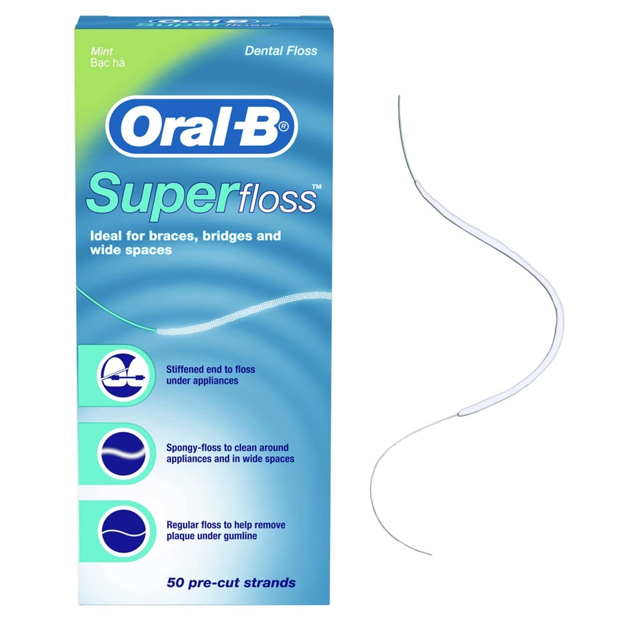 ORAL B FLOSS PICK 3D WHITE MINT BAG 75CT