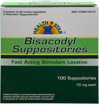 HEALTH STAR BISACODYL 10MG SUP 12CT GERI