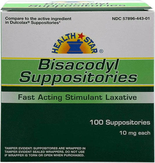 HEALTH STAR BISACODYL 10MG SUP 12CT GERI