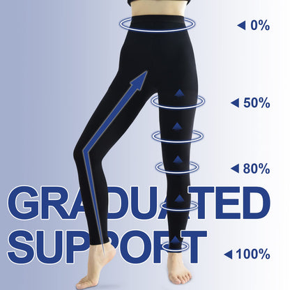GNP TIGHTS FOOTLESS OPQ 20-30MMHG BLK LG