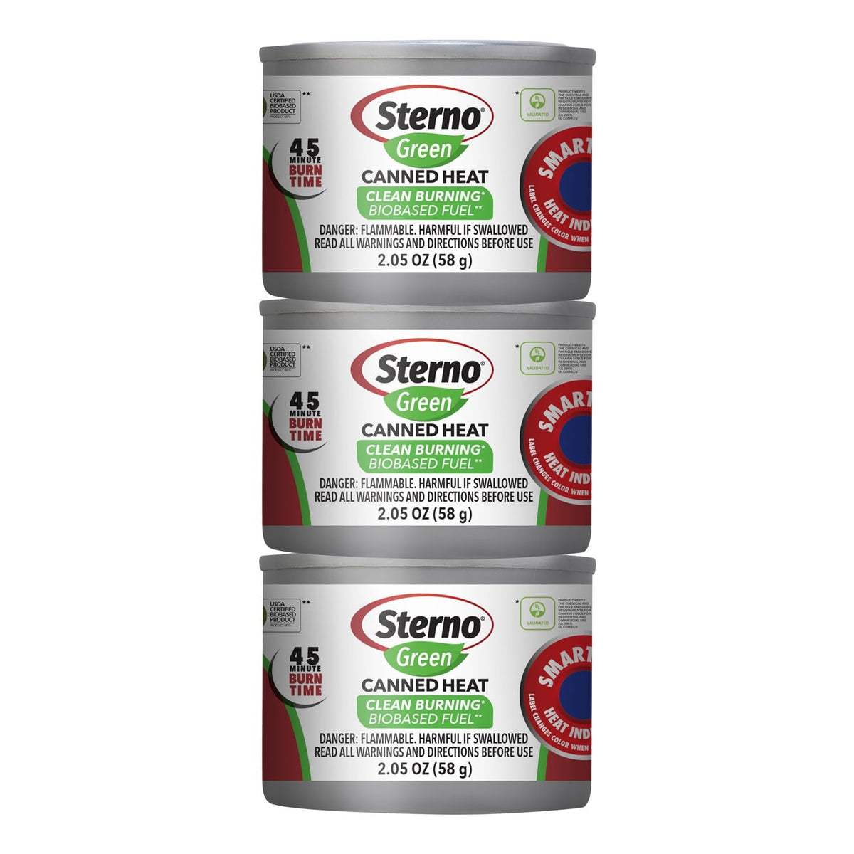 Sterno Canned Heat Aluminum - 45 Minute Burn Time, 3 pack