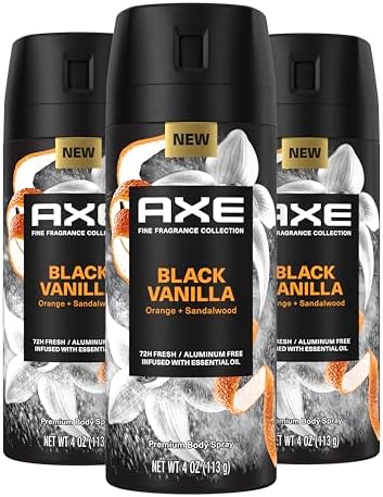 AXE BODY SPRAY BLACK VANILLA AER 4OZ