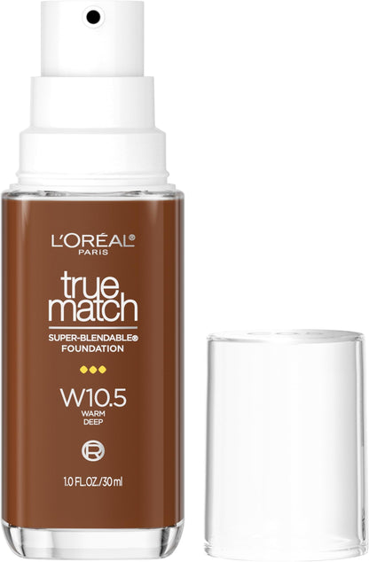 L'ORÉAL PARIS True Match Super-Blendable Foundation, Medium Coverage, W7, Medium Deep, 1 fl. oz.