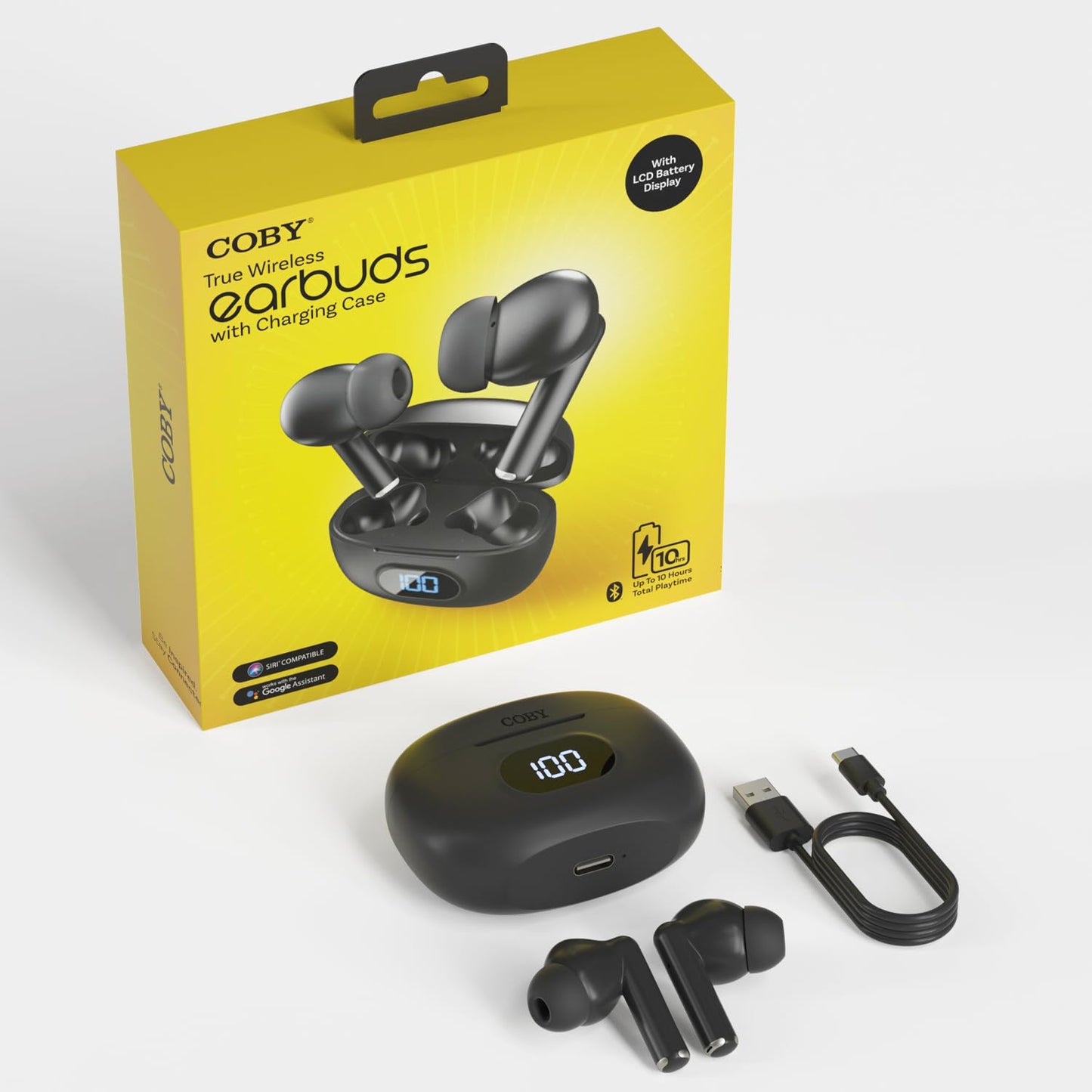COBY TRUE WIRELESS EARBUDS RED
