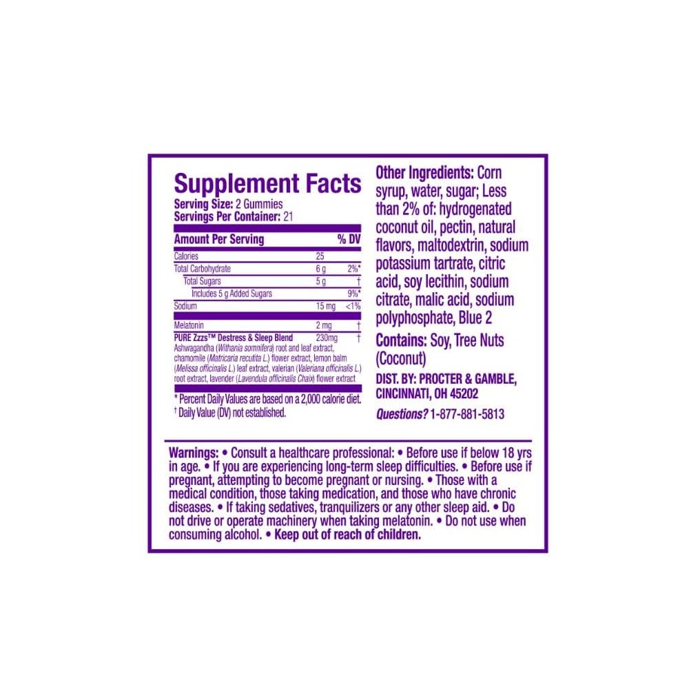 ZZZQUIL PURE ZZZS MELATONIN+ GMY 24CT