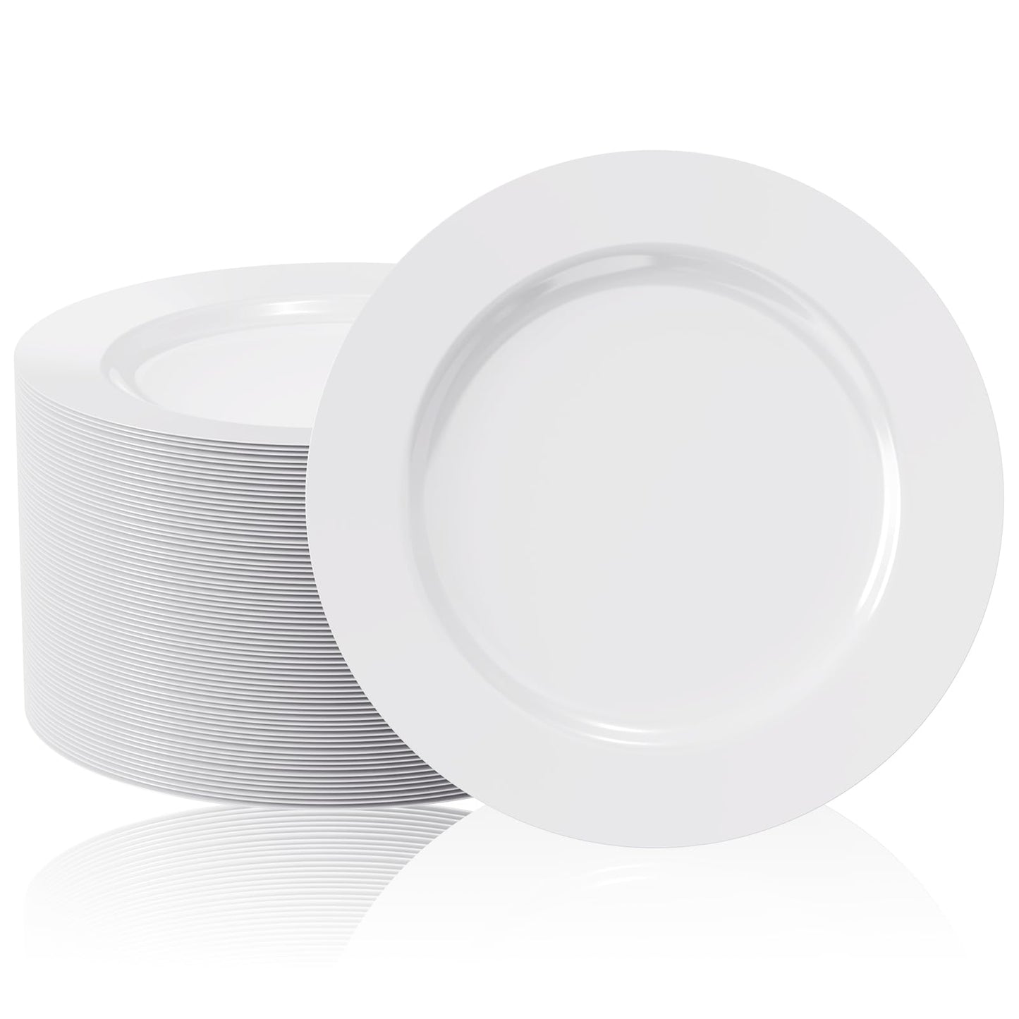 SENSATIONS Heavyweight Plastic Dinner Plates - Clear Pebble, 10 count