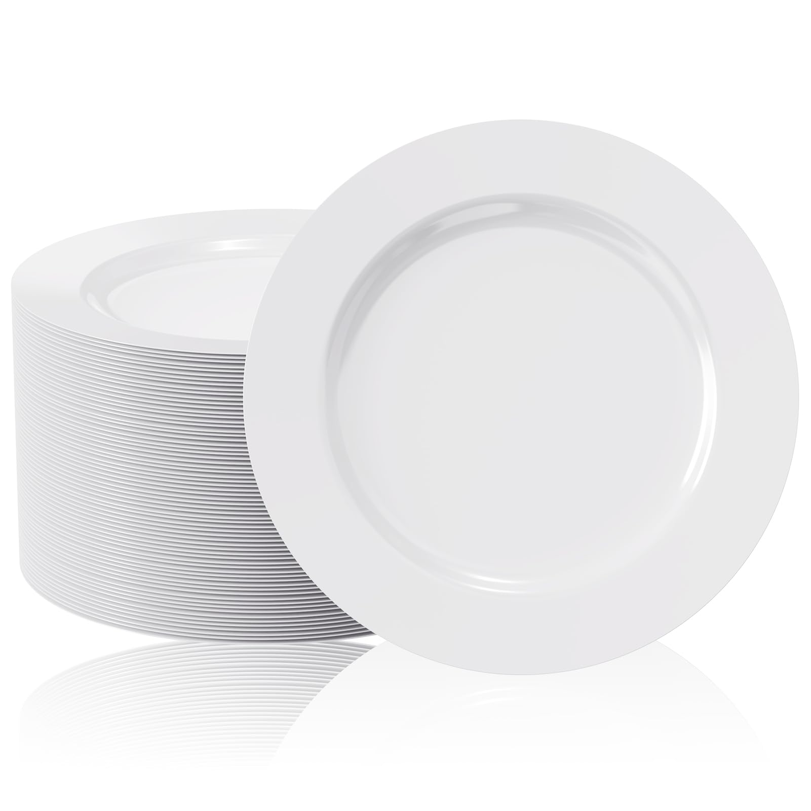 SENSATIONS Heavyweight Plastic Dinner Plates - Clear Pebble, 10 count